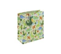 Eurowrap Bolsa de regalo de fiesta de dinosaurios con etiqueta de regalo para niños y niños, regalo de feliz cumpleaños, ocasión de regalo, tamaño mediano