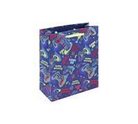 Eurowrap Bolsa de regalo para fiesta de videojuegos con etiqueta de regalo de feliz cumpleaños para niño, regalo de ocasión, tamaño mediano