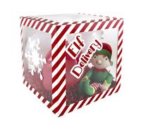 Eurowrap Caja de globos de Navidad de llegada de elfos, decoración de Navidad, incluye 4 globos y 6 calcomanías adhesivas de Navidad