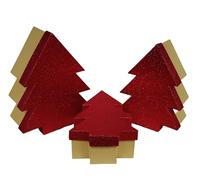 Eurowrap Cajas de regalo para árbol de Navidad (paquete de 3), rojo/marrón, Taille unique