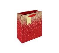 Eurowrap Red Stars - Bolsa de regalo con etiqueta de regalo, bolsa de regalo para él, ella, día de San Valentín, Navidad, bodas, cumpleaños, regalo de cumpleaños, regalo de ocasión, tamaño mediano