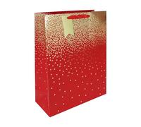 Eurowrap Red Stars - Bolsa de regalo con etiqueta de regalo, bolsa de regalo para él, ella, día de San Valentín, Navidad, bodas, cumpleaños, regalo de cumpleaños, regalo de ocasión, tamaño grande