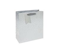 Eurowrap White Stars - Bolsa de regalo con etiqueta de regalo, bolsa de regalo para él, ella, Navidad, bodas, cumpleaños, día de la madre, regalo de cumpleaños, regalo de ocasión, tamaño mediano