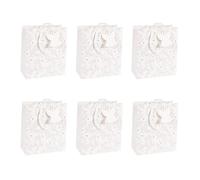 Eurowrap X-29520-3Cpack - Juego de 6 bolsas de regalo Excellia, tamaño mediano, 21,5 x 10,2 x 25,3 cm, 210 g, diseño de follaje sobre fondo blanco, embalaje de regalo, ideal para: libro, juego,