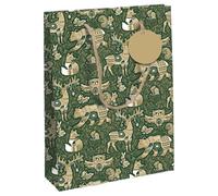 Eurowrap X-34662-2C - Un lot de 6 Sacs Cadeaux Kraft- Format large - 26,5x14x33 cm - 210g - Motif : Animaux de la forêt vintage - Idéal pour : Jeux De Société, Puzzles, Cadeaux