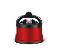 EUROXANTY Afilador de Cuchillos con Ventosa | Afilador seguro | Afilador fácil de utilizar | 5 Cm de Alto x 7 Cm de Diámetro | Rojo 1 Unidad
