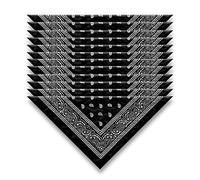 EUROXANTY Bandana 100% Algodón | Pañuelo para el Cuello, Cabeza, Muñeca | Diseño Único | Pañuelos para Moda y Deporte | Pack 12 | Negro