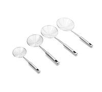 EUROXANTY Espumadera de alambre de acero | Espumadera de acero inoxidable | Colador cocinas | Recoge y escurre | Mango largo para evitar salpicaduras | Pack 13cm+15cm+17cm+19cm