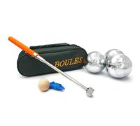 EUROXANTY Juego de Petanca de 3 Bolas de Acero Inoxidable y boliche de Madera | Cómoda Funda de Transporte | Juego al Aire Libre | Bolas Resistentes y duraderas de 720 Gramos | Clásico