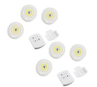 EUROXANTY Lámparas a Pilas COB LED | 6 Luces a Pilas para Armario | Lámparas con Temporizador y Mando a Distancia | Luz para Estanterías, Vitrinas y similares | Luces adhesivas Muebles | Set 6