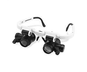 EUROXANTY Lentes de Aumento con Luz Led | Ajustables | Gafas de Precisión y Reparación | 16 x 16-18 Centímetros |