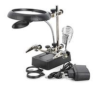 EUROXANTY- Lupa 5 LED para Soldadura 3 Lentes 2.5mm 7.5mm 10mm Pinzas de Cocodrilo Soporte para Soldador