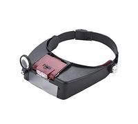 EUROXANTY- Lupa Ajustable de Cabeza para Joyería con Luz LED Ojo Gafas Lente Lupa 2 Led Ligero Visera para Quirúrgico Reparar Precisión Trabajo Leyendo(Negro + Rojo)