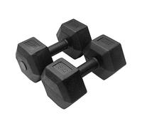 EUROXANTY Mancuernas Hexagonales | Pack de 2 x 7,5 KG | Antideslizantes | Rellenas de Cemento | Negro