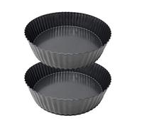 EUROXANTY Molde desmontable para horno | Molde redondo Quiché | Molde acero al carbono | Molde antiadherente | Molde masa quebrada | Molde de Ø 24 cm | REDONDO 2 UNIDADES
