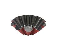 EUROXANTY Molde para Flan | Flanera roja | Molde de flan Rizado | Molde Antiadherente | Molde gelatinas | Molde para Tartas de Frutas | Flanera Acero al Carbono | Ø 15 cm