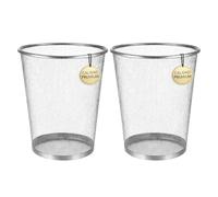 EUROXANTY Papelera malla metálica, Papelera de oficina, Cubo de basura, Circular, Rejilla metálica, Cesto basura, Escritorio, Baño, 27 x 24 cm, 10 Litros, Pack 2 Unidades, Gris