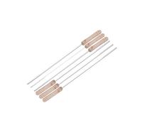 EUROXANTY Pinchos para Barbacoa | Brochetas metálicas | Pinchos cuadrados para barbacoa | Con mango de madera | Pinchos largos de barbacoa | 42 CM PACK 6 UNIDADES