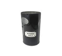 EUROXANTY Porta utensilios de cocina | Porta cubiertos | Diseño moderno y actual | Porta utensilios de metal | Organizador de utensilios de cocina | Negro