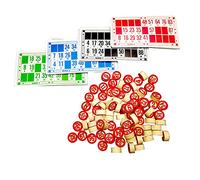 EUROXANTY Set Bingo y 48 cartones | Bingo de Viaje | Juego de Mesa Tradicional | Fichas de números 2 Caras | Práctica Bolsa de Transporte | Números de Madera