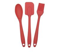 EUROXANTY Set utensilios de cocina | 3 piezas de cocina | Polipropileno y silicona | Libre de BPA | Resistencia al calor | Cuchara, pincel y espátula | ROJO