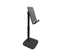 EUROXANTY Soporte para Móvil de Mesa Extensible | Soporte Móvil Escritorio | Base Estable y Antideslizante | Angulo ajustable | Sujeta cable | Negro
