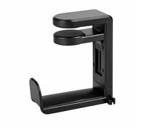 EURPMASK - Soporte con forma de gancho para auriculares videojuegos PC, abrazadera, brazo ajustable y giratorio, diseño debajo del escritorio, ajuste universal, organizador clip integrado cable