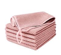 EURSPEUNG Toallitas de Limpieza de Microfibra, Trapos de Limpieza, para Ventana, paños de Microfibra, para Todo propósito, 6 Unidades, Rosa, tamaño 30 x 30 cm