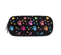 eurwhj Estuche para lápices con estampado de tren genial para niños, estuche portátil con cremallera, para estudiantes, adolescentes y niños, Rainbow Dog Pawrainbow Dog Paw, Talla única, Rainbow Dog