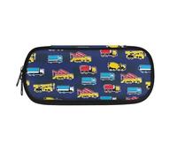 eurwhj Estuche pequeño para espejo de coche, estuche grande con cremallera, para escuela, adolescentes, niñas, niños, hombres, mujeres, bolsa de almacenamiento de papelería, Camiones, Talla única,