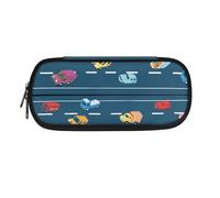 eurwhj Estuche pequeño para lápices con cremallera, diseño de gato, estuche pequeño para lápices, monedero, bolsa de cosméticos, bonita bolsa de almacenamiento, Carcar, Talla única, Carcar