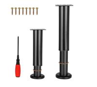 EURXLQ 2 Pcs Patas para Muebles Patas Regulables Antideslizante y Resistente al óxid Patas para Sofas Mesa para Muebles Sofás,Armarios,Camas y Mesillas de Noche (Negro, 12-18 cm)