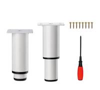 EURXLQ 2 Pcs Patas Regulables Patas para Muebles Patas de Mesa Metálicas conTornillos Destornillador para Muebles Sofás, Armarios,Camas y Mesillas de Noche Patas para Sofas (Blanco, 12-20 cm)