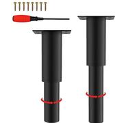 EURXLQ 2 Pcs Patas Regulables Patas para Muebles Patas de Mesa Metálicas conTornillos Destornillador para Muebles Sofás, Armarios,Camas y Mesillas de Noche Patas para Sofas (Negro, 25-43 cm)