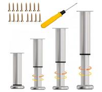 EURXLQ 4 Patas Ajustables, Antideslizantes, Resistentes a la corrosión, para Muebles de, Capacidad de Carga 800 kg (Acero Inoxidable, 18-30cm)