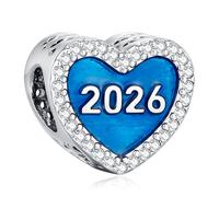 Eusense 2026 Colgante de corazón para pulseras Pandora europeas Colgantes de cuentas con forma de corazón Regalo de joyería para el día de San Valentín o cumpleaños para mujeres