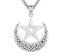 Eusense 925 Plata de Ley Collar Pentagrama Colgante Estrella Collar Pentáculo Estrella Colgante nudo celta Joyería Regalos para Mujeres Hombres