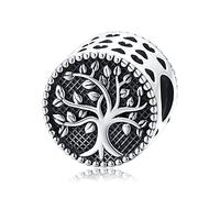 Eusense Abalorios Árbol de la Vida Charm 925 Plata Esterlina Compatible con Pandora Pulsera Europeas