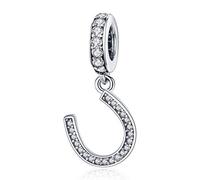 Eusense Abalorios Herradura Charm 925 Plata Esterlina Compatible con Pandora Pulsera Europeas