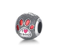 Eusense Abalorios Pata Charm Perro 925 Plata Esterlina Compatible con Pandora Pulsera Europeas