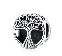 Eusense árbol de la vida encanto 925 cuentas de árbol de la vida plateadas para pulseras de pandora, para el encanto familiar de pulseras europeas