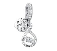 Eusense Charm Infinito Corazón para Madre Charm Infinito Pandora Compatible con Pulsera Europea Pandora Colgante Regalo del Día de la Madre