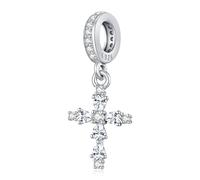 Eusense Cross Charm para Pandora 925 Plata de ley European Bracelet Charms Colgante Joyas Regalo para mujeres y hombres