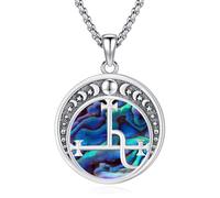 Eusense Lilith Sigil Collar S925 plata esterlina concha de abulón Sigilo de Lilith Colgante Protección Amuleto Wiccan Talismán Bruja Collar Joyería Espiritual Regalo para Mujeres Hombres