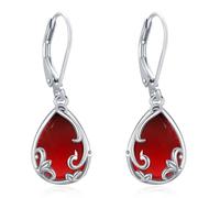 Eusense Pendientes en Forma de lágrima con Piedra roja y Filigrana Pendientes Colgantes Joyas Regalo para Mujeres y Señoritas