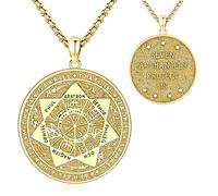 Eusense Siete Arcángeles Colgante Collar, Sello de los 7 Arcángeles Colgante Collar Espiritual Talismán Amuleto Joyería para Hombres Mujeres