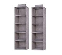 Eushine - Estantería para Colgar 2 Piezas, 5 Niveles, Lavable para Almacenamiento Colgante, Gran Capacidad, Organizador de Ropa con Refuerzo Interior, 27 x 27 x 100 cm, Color Crema