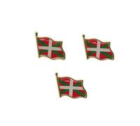 Euskadipáíses - 3 Broches De Bandera País Vasco, Insignia A Granel, Aleación De Metal, Pines De Solapa Para Sombrero Y Ropa