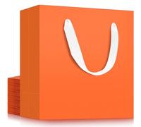 EUSOAR Bolsas de regalo grandes, 20 bolsas de papel kraft naranja de 12.5 x 4.5 x 11 pulgadas, bolsas de regalo de compras, bolsa reutilizable para pequeñas empresas, supermercados, boutique, boda