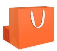 EUSOAR Bolsas Regalo Grandes - 20 Pack Bolsas de Papel Naranjas con Asas - 32x11.5x28cm L 230GSM Kraft Paper Gift Bags - Bolsitas Regalo para Fiestas y Cumpleaños